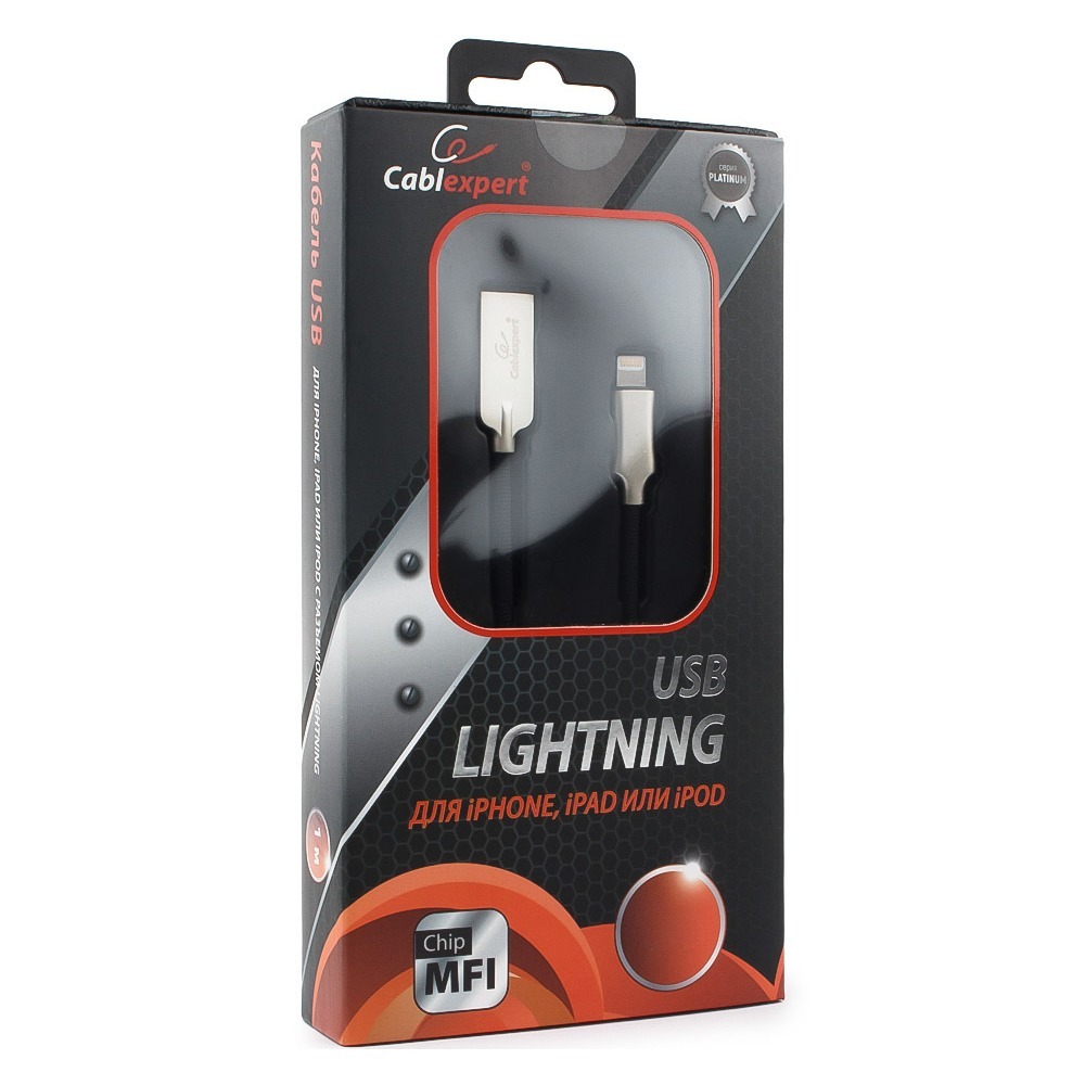 Кабель USB 2.0 Тип A - Lightning Cablexpert CC-P-APUSB02Bk-1M 1.0m