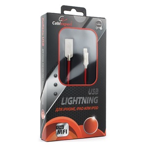 Кабель USB 2.0 Тип A - Lightning Cablexpert CC-P-APUSB02R-1M 1.0m