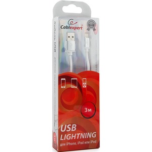 Кабель USB 2.0 Тип A - Lightning Cablexpert CC-S-APUSB01W-3M 3.0m