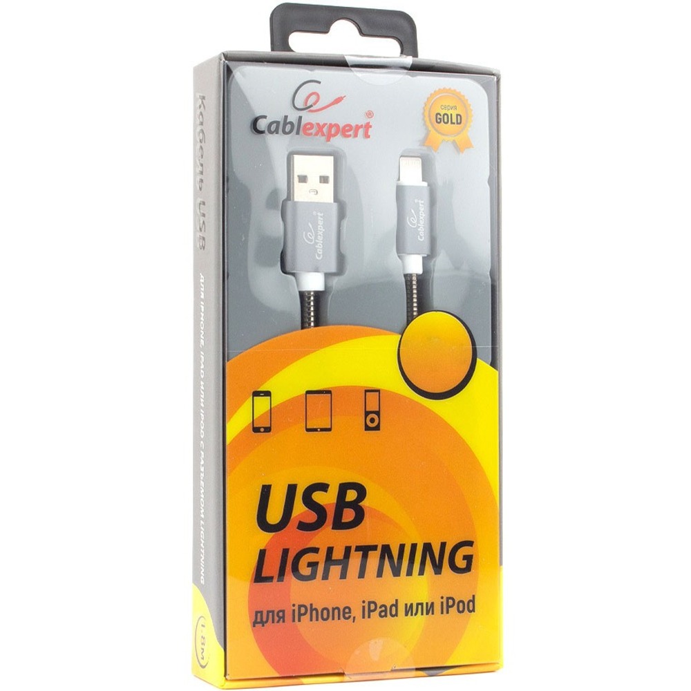 Кабель USB 2.0 Тип A - Lightning Cablexpert CC-G-APUSB02Gy-0.5M 0.5m