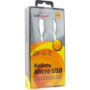 Кабель USB 2.0 Тип A - B micro Cablexpert CC-G-mUSB01W-1M 1.0m