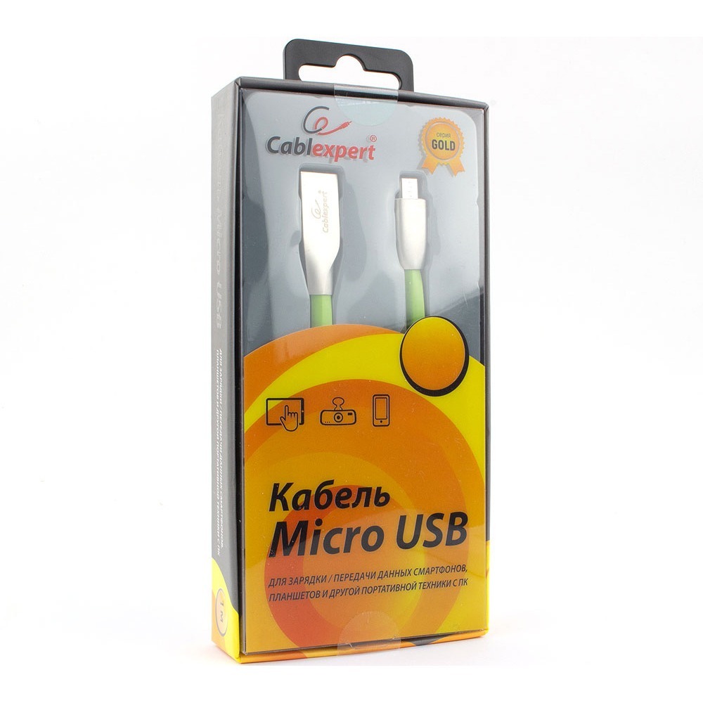 Кабель USB 2.0 Тип A - B micro Cablexpert CC-G-mUSB01Gn-1M 1.0m