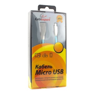 Кабель USB 2.0 Тип A - B micro Cablexpert CC-G-mUSB01Bl-1M 1.0m