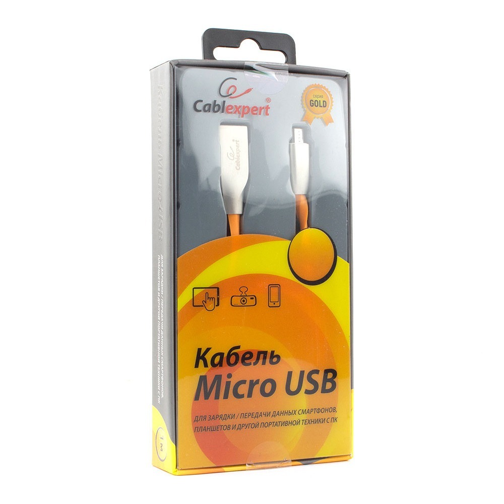 Кабель USB 2.0 Тип A - B micro Cablexpert CC-G-mUSB01O-1M 1.0m