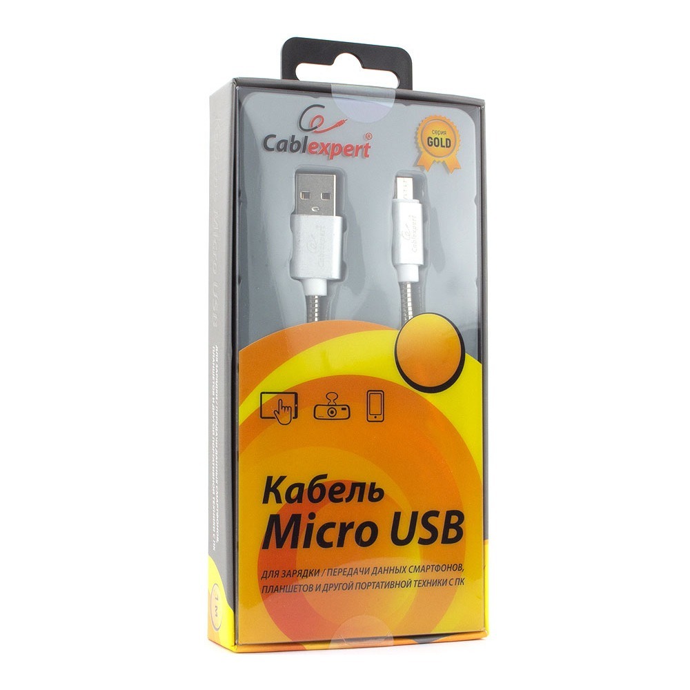 Кабель USB 2.0 Тип A - B micro Cablexpert CC-G-mUSB02S-1M 1.0m