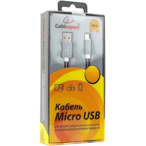 Кабель USB 2.0 Тип A - B micro Cablexpert CC-G-mUSB02Gy-1M 1.0m