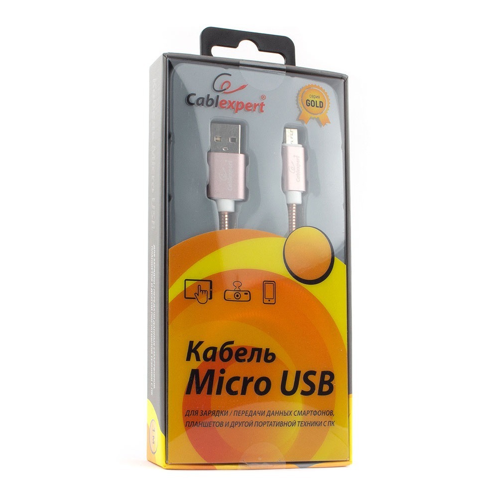 Кабель USB 2.0 Тип A - B micro Cablexpert CC-G-mUSB02Cu-1M 1.0m