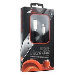 Кабель USB 2.0 Тип A - B micro Cablexpert CC-P-mUSB02Bk-1.8M 1.8m