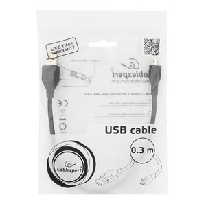 Кабель USB 2.0 Тип A - B micro Cablexpert CCP-mUSB2-AMBM-0.3M 0.3m