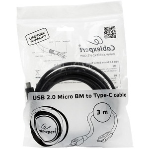 Кабель USB 3.1 Тип C - USB 2.0 Тип B micro Cablexpert CCP-USB2-mBMCM-10 3.0m