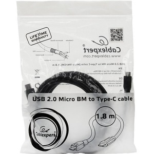 Кабель USB 3.1 Тип C - USB 2.0 Тип B micro Cablexpert CCP-USB2-mBMCM-6 1.8m
