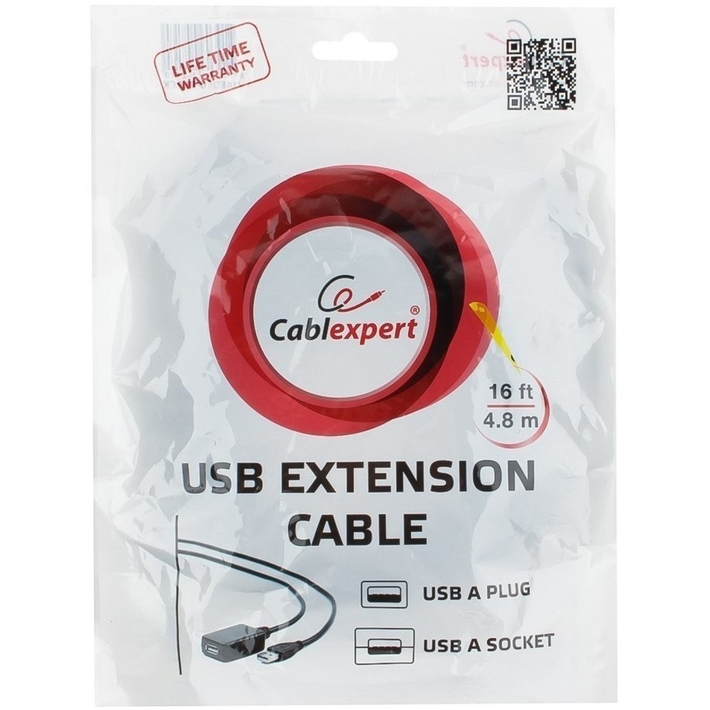 Удлинитель USB 2.0 Тип A - A Cablexpert UAE016 4.8m