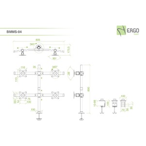 Кронштейн настольный ErgoFount BMMS-04