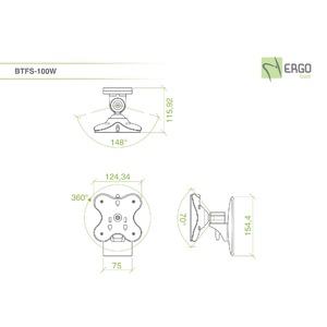 Кронштейн наклонно-поворотный ErgoFount BTFS-100W