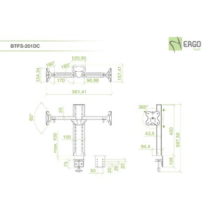 Кронштейн настольный ErgoFount BTFS-201DC