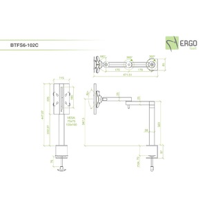 Кронштейн настольный ErgoFount BTFS6-102C