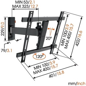Кронштейн наклонно-поворотный Vogels WALL 3225