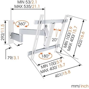 Кронштейн наклонно-поворотный Vogels WALL 3245W
