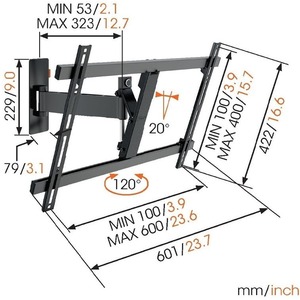 Кронштейн наклонно-поворотный Vogels WALL 3325