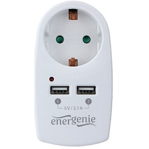 Сетевое зарядное устройство универсальное Energenie EG-ACU2-01-W