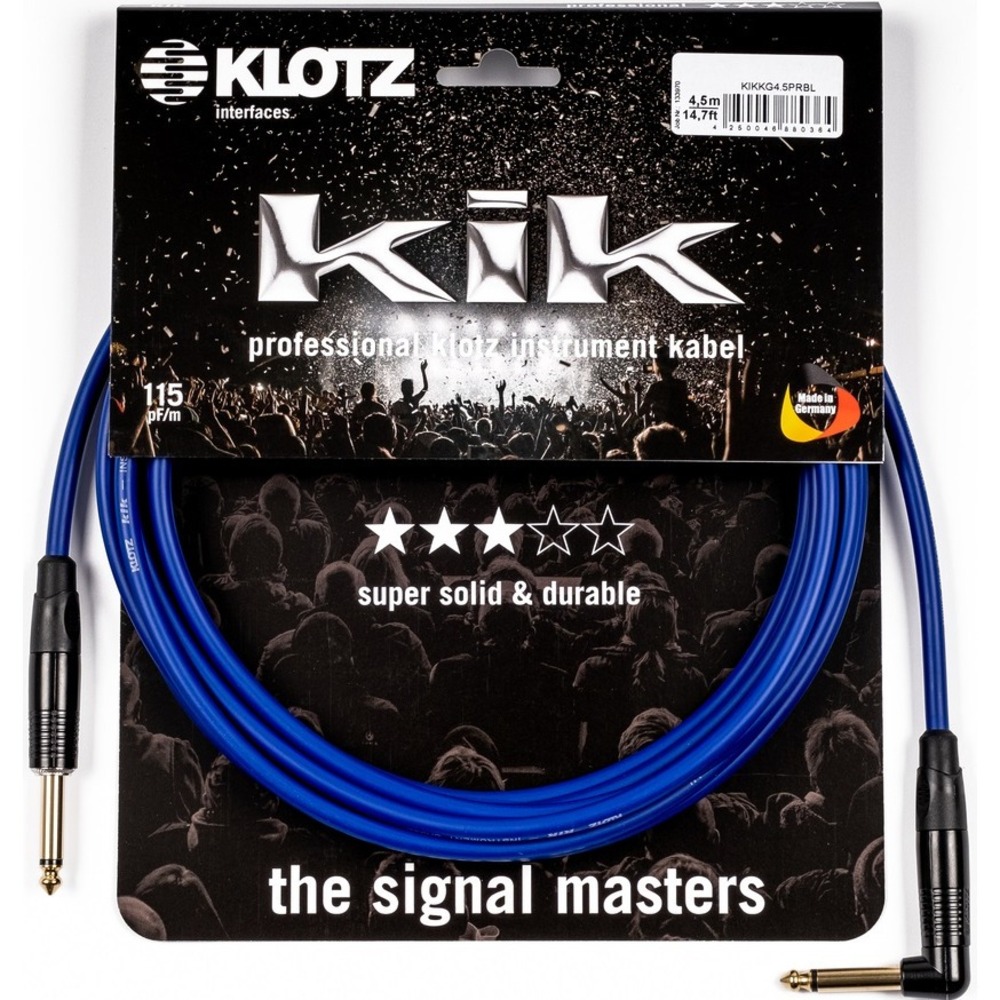 Кабель аудио 1xJack - 1xJack KLOTZ KIKKG4.5PRBL 4.5m
