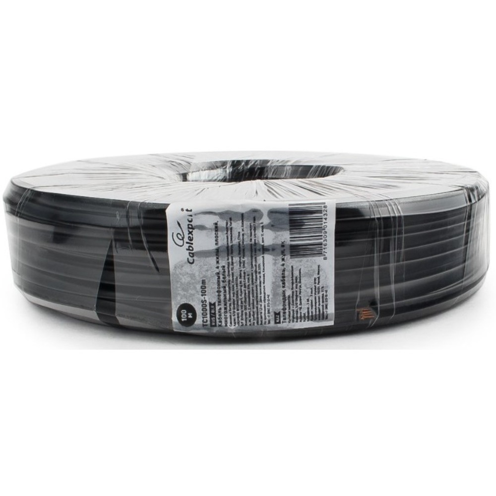 Кабель телефонный в нарезку Cablexpert TC1000S/bl-100m