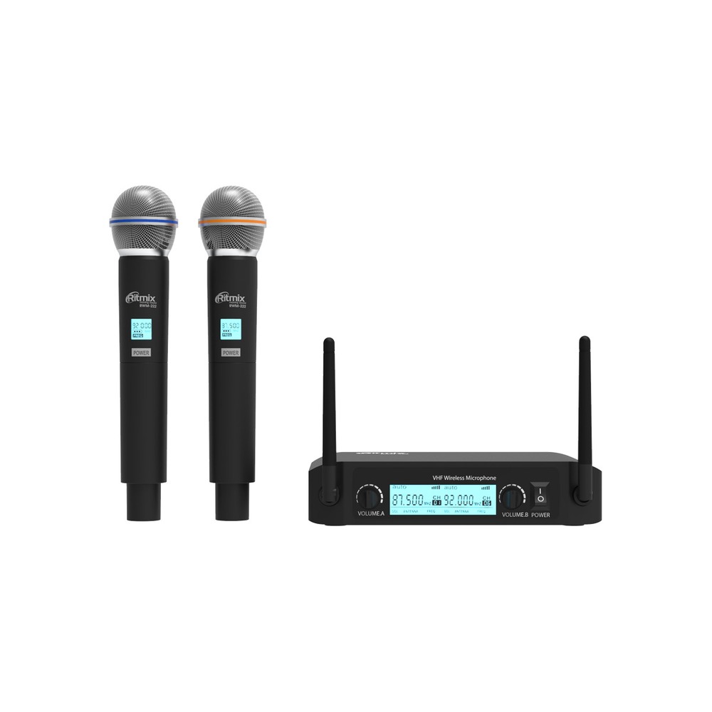 Радиосистема на два микрофона Ritmix RWM-222 black
