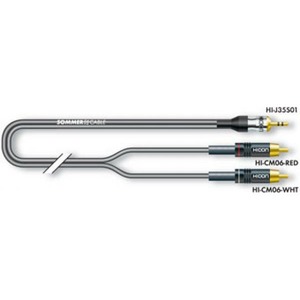 Кабель аудио 1xMini Jack - 2xRCA Sommer Cable ON2A-0100-SW 1.0m