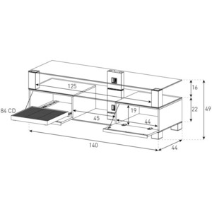 Тумба для ТВ Sonorous MD 9140 B-HBLK-WNT