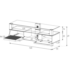 Тумба для ТВ Sonorous MD 9140 B-INX-SCO