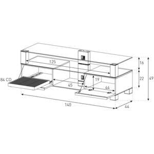 Тумба для ТВ Sonorous MD 9140 C-INX-VIC