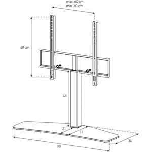 Настольная подставка под большие телевизоры Sonorous PL 2345 B-SLV