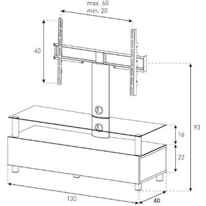 Тумба с ТВ стендом Sonorous TRN 1133 B HBLK TRP