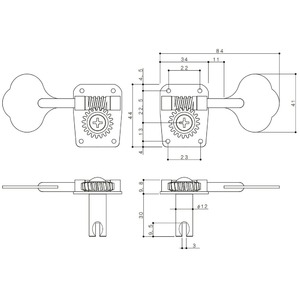 Колки для бас-гитары Gotoh GB10-GG-L4