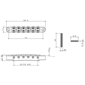 Бридж для гитары Gotoh Ti104B-N