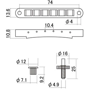 Бридж Tune-O-Matic Hosco HK-120G