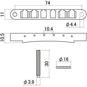 Бридж Tune-O-Matic Hosco HK-25C