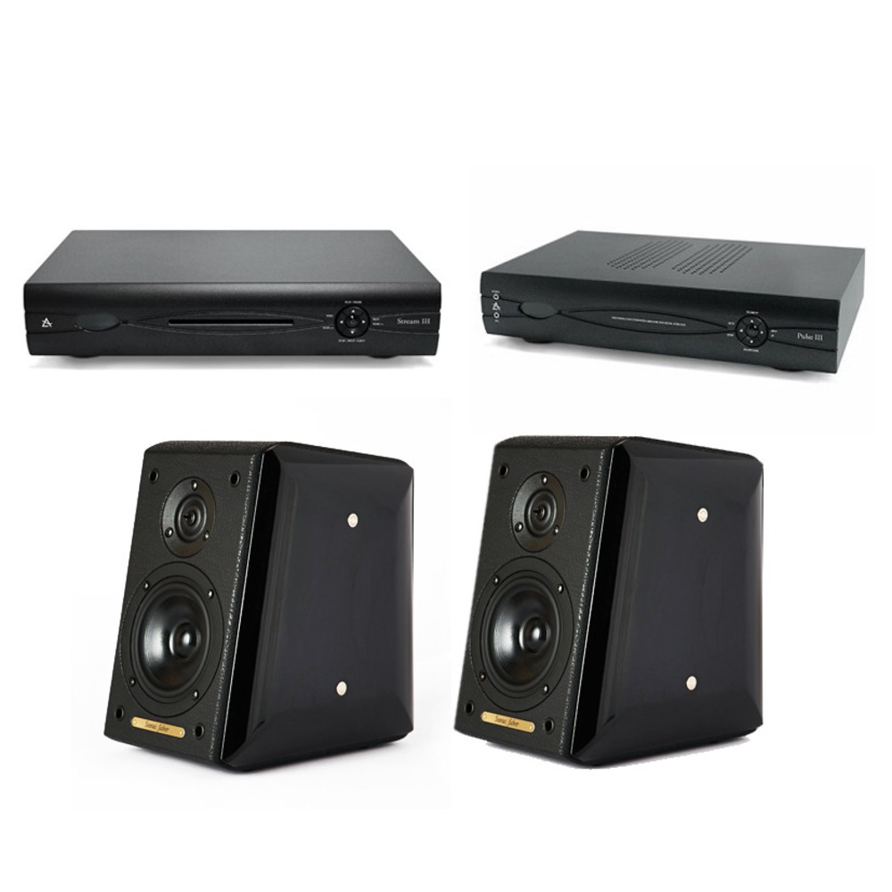 Комплект акустических систем Leema Acoustics Pulse III Black + Stream III Black + Sonus Faber Toy Speaker