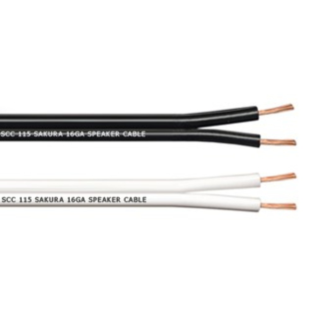 Кабель акустический с катушки двухжильный Sakura SCC 115 speaker cable white