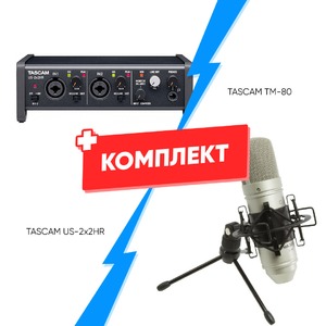Комплект оборудования для звукозаписи TASCAM US-2x2HR + TASCAM TM-80