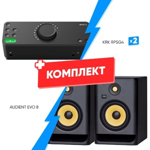 Комплект оборудования для звукозаписи AUDIENT EVO 8  +  KRK RP5G4  (2 шт)
