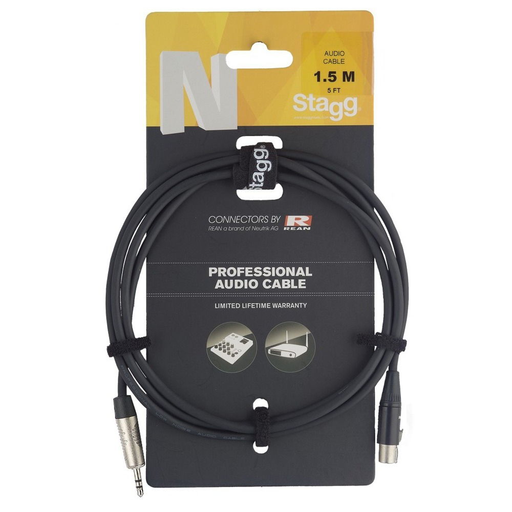 Кабель аудио 1xMini Jack - 1xMini XLR Stagg NAC1.5MPSMX4FR 1.5m