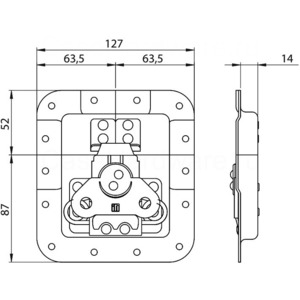 Замок бабочка для кейса Adam Hall 172535