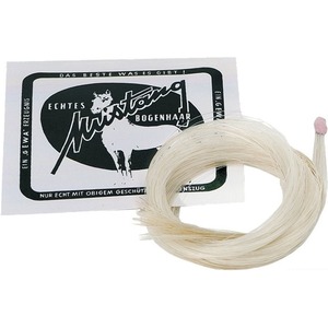 Волос для смычка контрабаса Gewa Mustang Bow Hair Double Bass White 450926