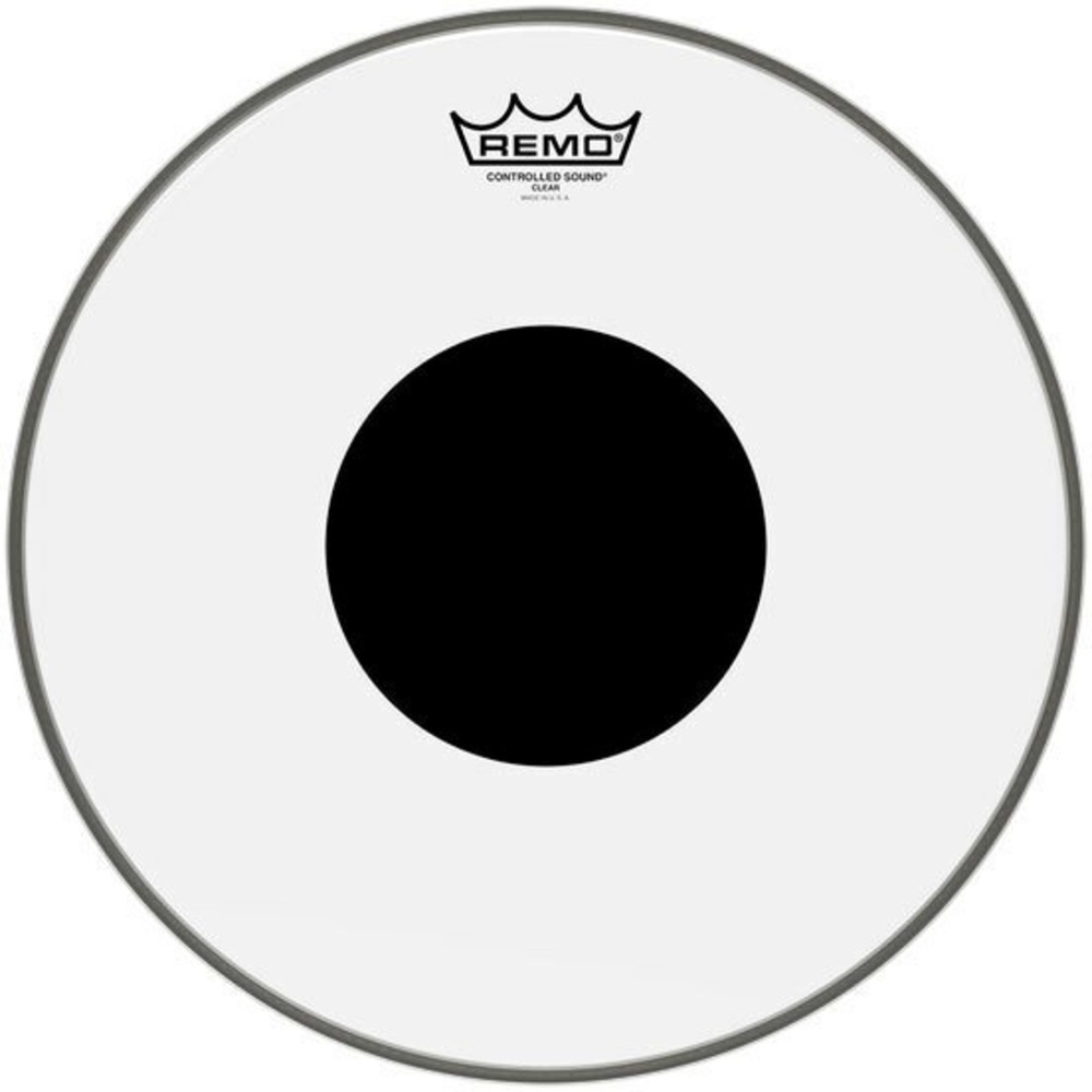 Пластик для барабана REMO CS-1324-10 Bass Controlled Sound Clear Black Dot On Top