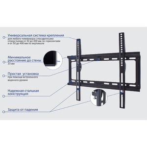 Кронштейн фиксированный Kromax IDEAL-3 black