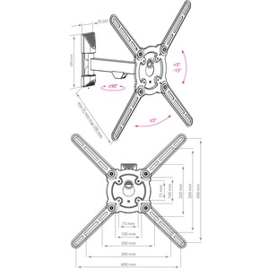Кронштейн наклонно-поворотный Kromax ATLANTIS-10 grey titan
