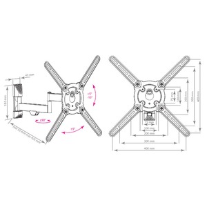 Кронштейн наклонно-поворотный Kromax ATLANTIS-15 white