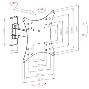 Кронштейн наклонно-поворотный Arm Media MARS-3 black