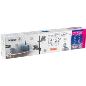Кронштейн настольный для мониторов Kromax OFFICE-5 grey titan
